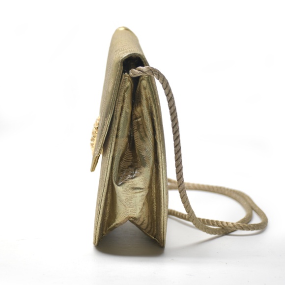 ANTONIO SCEPI Gold Lamé Evening Shoulder/Clutch Bag - Picture 3 of 8